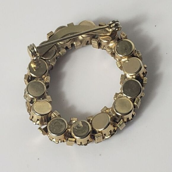 VINTAGE Asymmetrical Oval Gemstone Brooch Pin - Picture 4 of 5